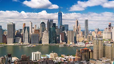 New York Manhattan from Brooklyn Clouds shades Timelapse