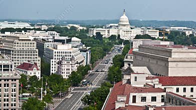 Washington DC - Capital Building - Overhead - Time Lapse