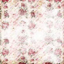 Antique pink and red shabby chic rose repeat pattern wallpaper