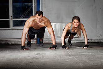 Crossfit push up exercise