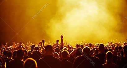 Yellow crowd at concert