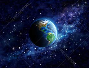 Planet Earth in outer space