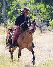 CASPER, WY__CIRCA Â JULY Â 2015__Soldiers and indians reenactment in Casper, Wy. circa July 2015