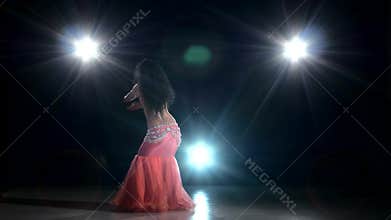 Beautiful belly dancer girl dancing exotic dancce