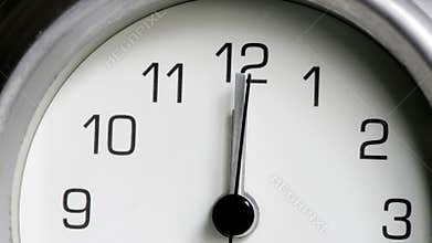 Clock striking midnight noon