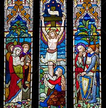 Jesus Christ Crucifixion Stained Glass Window