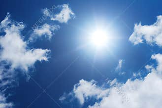 Sun in cloudy sky