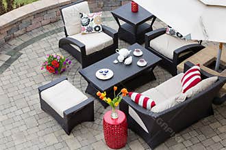 Cozy Patio Furniture on Luxury Outdoor Patio