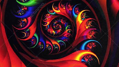 Fractal Red Vortex Spinning Background