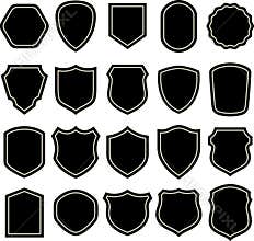 Black and white shield silhouette