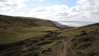 Sandymouth coast North Cornwall England UK on the south west coast path towards Bude
