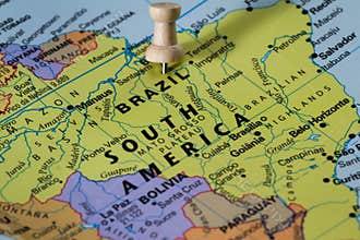 Brazil on a map