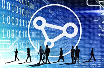 Business Binary Code Data Sharing Concept