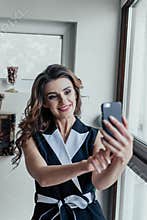 Selfie young beautiful girl
