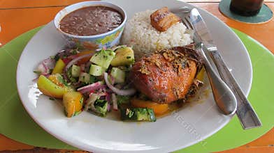 Traditional Caribbean Lunchtime Meal