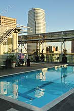 Skyscraper and pool vertical