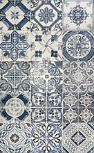 Blue mosaic tiles