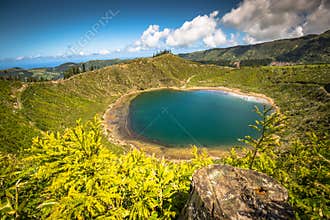 Beautiful lake of Sete Cidades, Azores, Portugal Europe