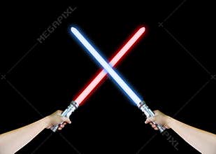 Red and Blue Lightsaber