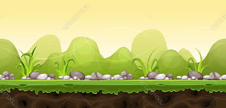 Seamless Green Landscape For Game Ui