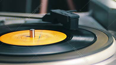 Old Vinyl Record Spinning