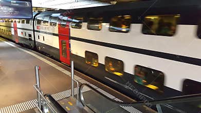 4K UHD video of a train station from Bern.