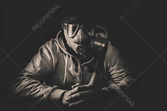 Scary man with mask