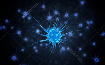 Brain impulses. Neuron system. Human anatomy. transferring pulses and generating information