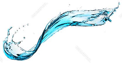 Blue water splash
