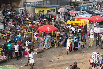 Outdoor market in Kaneshi, Accra, Ghana