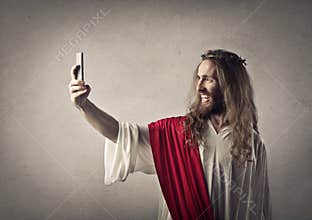 Jesus taking a selfie