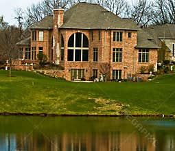 Brick luxury home golf course