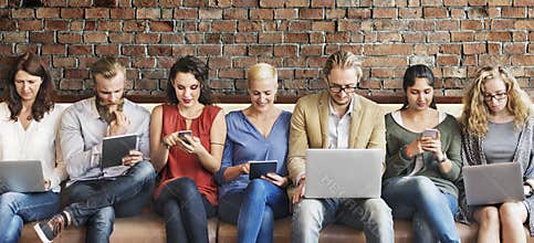 Diversity People Connection Digital Devices Browsing Concept