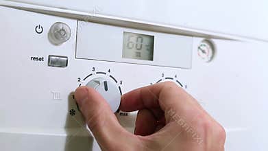 Turn on the house gas heating boiler