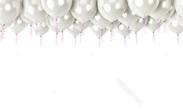 White balloons in top as a background
