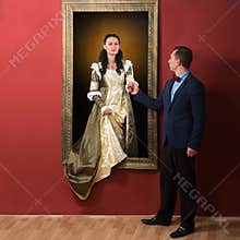 Alive portrait of a medieval lady