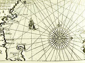 Antique sea map or chart