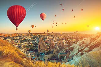 Hot air balloons over Cappadocia
