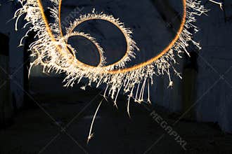 Abstract bengal light movement in long exposure shot