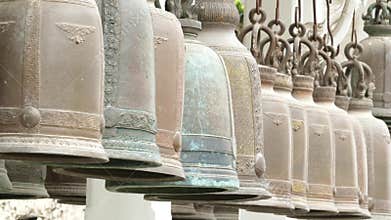 Brass bell in temple.