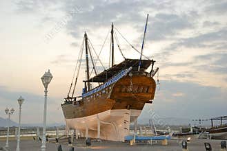 Traditional wharf for wooden dhaus in Sur