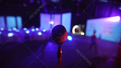 Microphone on stage at a concert venue 2