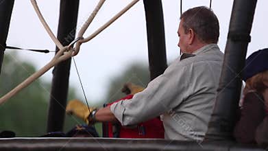 Staffs preparing hot air balloons
