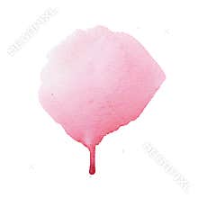 Abstract watercolor aquarelle hand drawn colorful shapes art paint splatter stain on white background