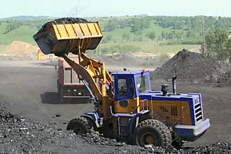 Coal mining. Coal loader.