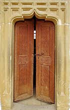 Orthodox church. Entry in the refectory - Hurezi or Horezu Monastery, landmark attraction in Romania