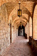Castle Winery Brick Arched Hallway