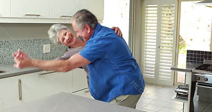 Happy couple dancing together