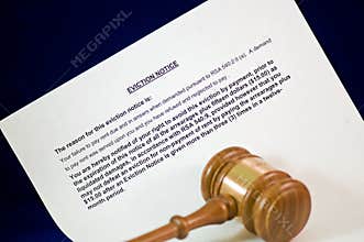 Eviction notice and gavel