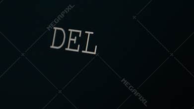 Typing word delete